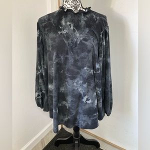 LulaRoe Clara, size L, black/white marble, 88% polyester, 12% spandex.